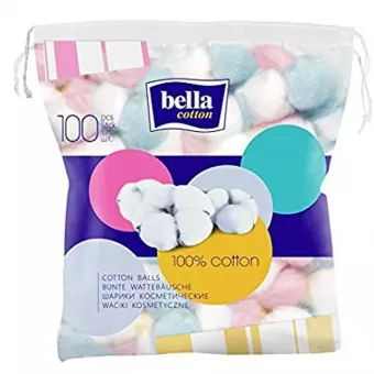 Bella Cotton Kozmetikai Színes Vattalabda 100db