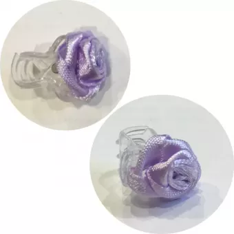 Hajcsipesz Karmos Mini Virágos - Textilrózsa , Lila 1db