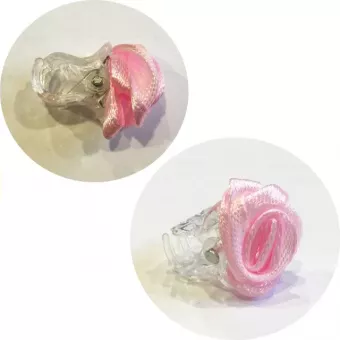 Hajcsipesz Karmos Mini Virágos - Textilrózsa , Rózsaszín 1db