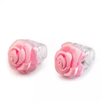 Hajcsipesz Karmos Mini Virágos - Textilrózsa világos rózsaszin 1db
