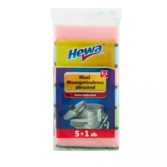 HEWA Maxi mosogatószivacs dörzsivel 5+1